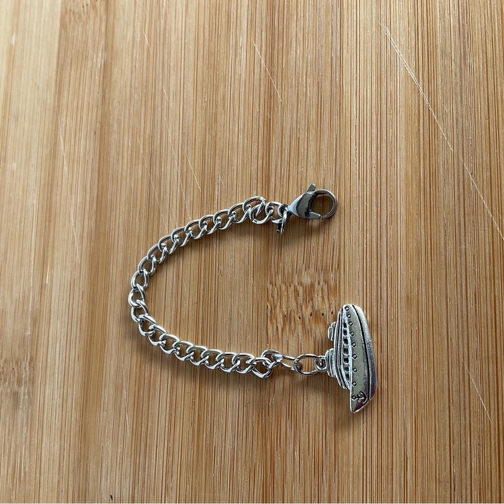 Hand Crafted Stanley Cup Charm Stainless Charm Cruise Ship Pendant Silver